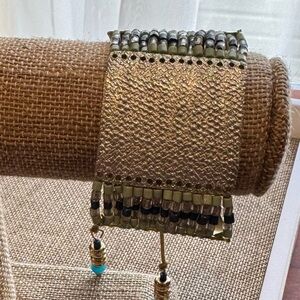 Noonday Collection Gold and Silver Beaded Cuff Bracelet